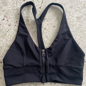Black Front Zip Lululemon Sports Bra